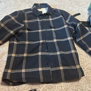 Abercrombie & Fitch Men's Plaid Shirt Jacket - Black and Tan